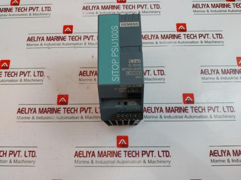Siemens 6Ep1333-2Ba20 Digital Power Supply Module Ac 120/230V Dc 24V/5A