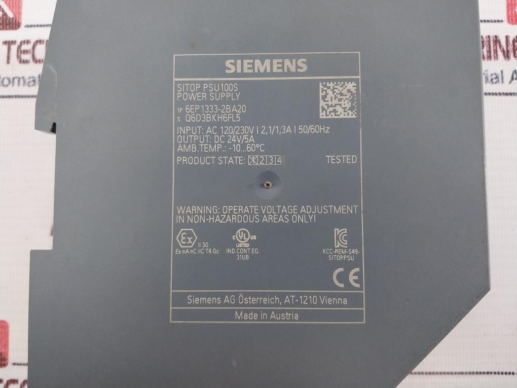 Siemens 6Ep1333-2Ba20 Sitop Psu 100S Power Supply