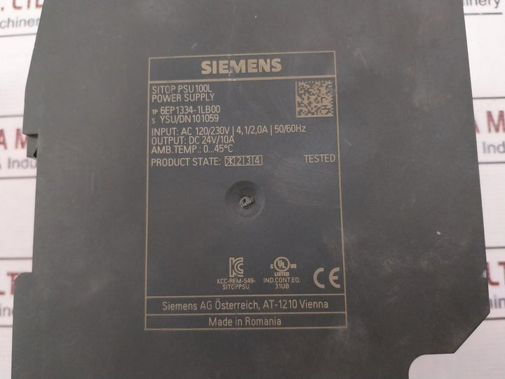 Siemens 6Ep1334-1Lb00 Power Supply Kcc-rem-s49-sitoppsu