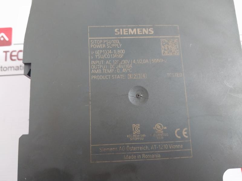 Siemens 6Ep1334-1Lb00 Sitop Psu100L Stabilized Power Supply Module Dc 24V 10A