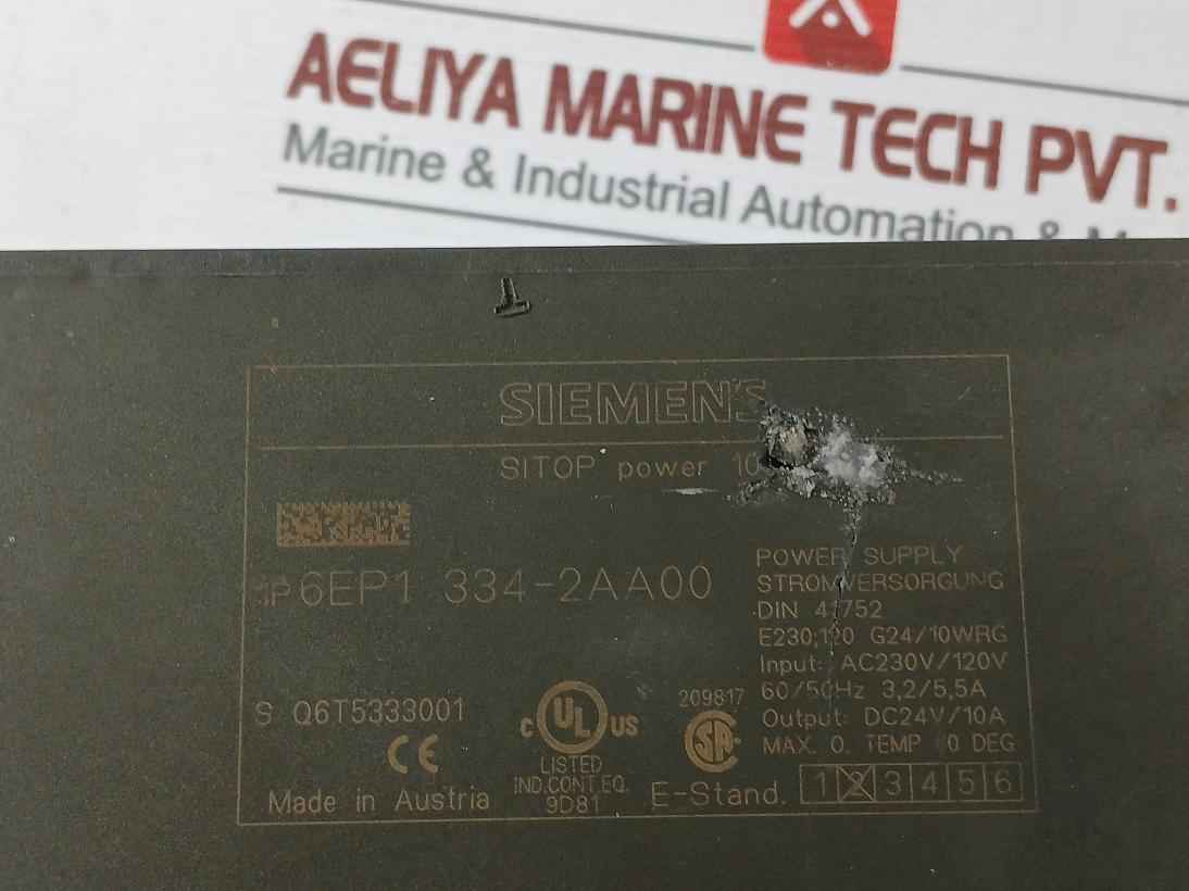 Siemens 6Ep1334-2Aa00 Power Supply 1P 60/50 Hz