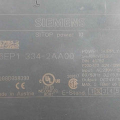 Siemens 6Ep1334-2Aa00 Power Supply 24Vdc 10A(Not Working)
