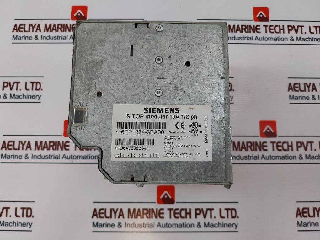 Siemens 6Ep1334-3Ba00 Sitop Din Rail Power Supply 50/60Hz