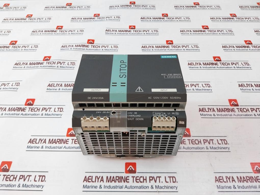 Siemens 6Ep1 336-3Ba00 Sitop Modular 20A 1/2 Ph Power Supply