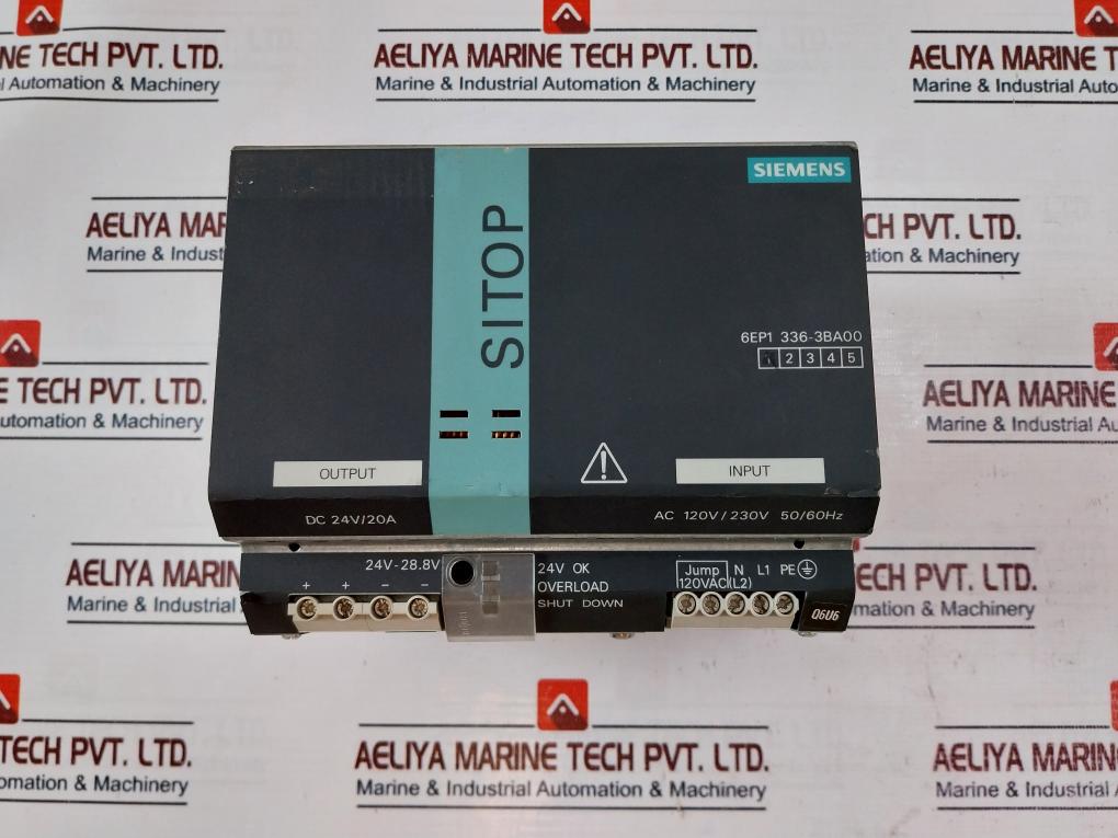 Siemens 6Ep1 336-3Ba00 Sitop Modular 20A 1/2 Ph Power Supply S Q6U6646359