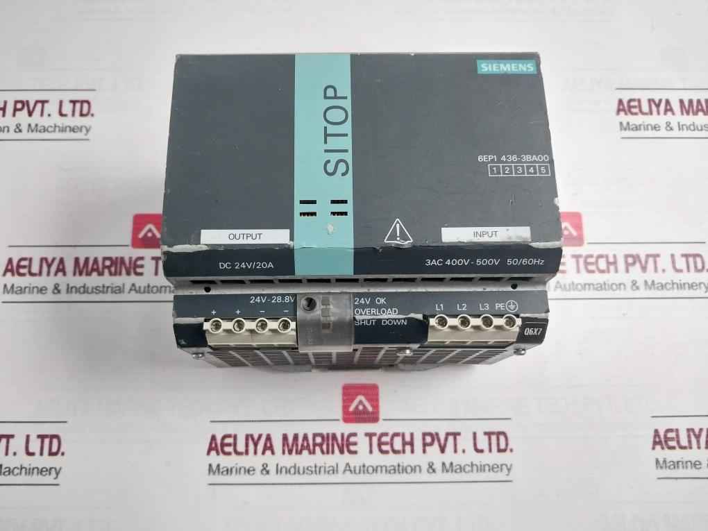 Siemens 6Ep1436-3Ba00 Stabilized Power Supply I/O Unit Sitop Power 20 1.3A