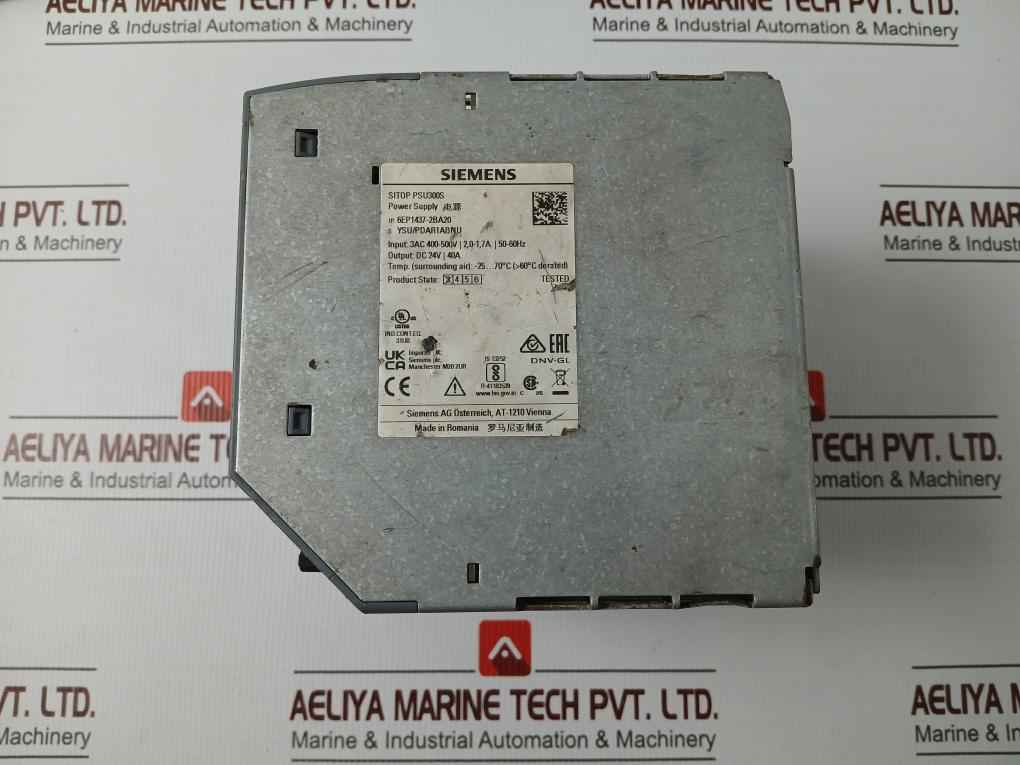 Siemens 6Ep1437-2Ba20 Power Supply 3Ac 400-500V|2,0-1,7A| 50-60Hz