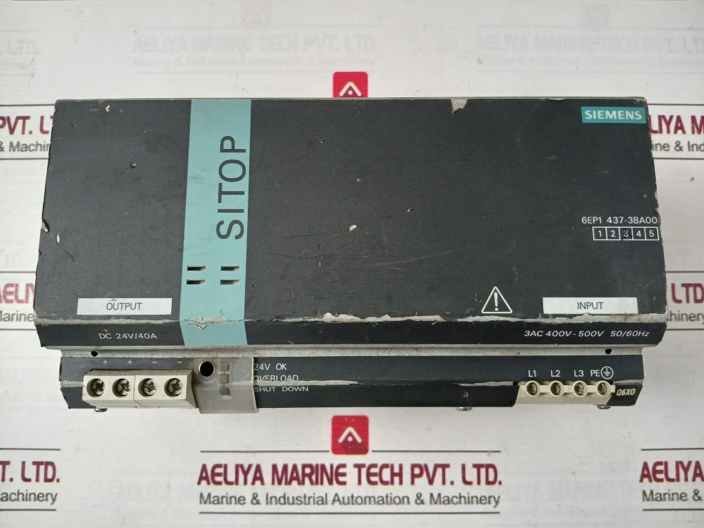 Siemens 6Ep1 437-3Ba00 Switching Mode Din Rail Power Supply 2.6A 50/60Hz