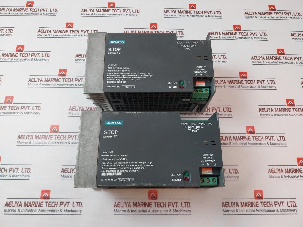 Siemens 6Ep1534-1Sl01 Power Supply Dc 600V 0,65A