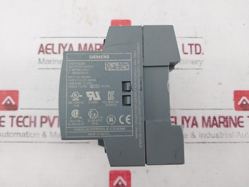 Siemens 6Ep1961-2Ba21 Sitop Pse200U Selectivity Module 4-channel Input Dc 24V