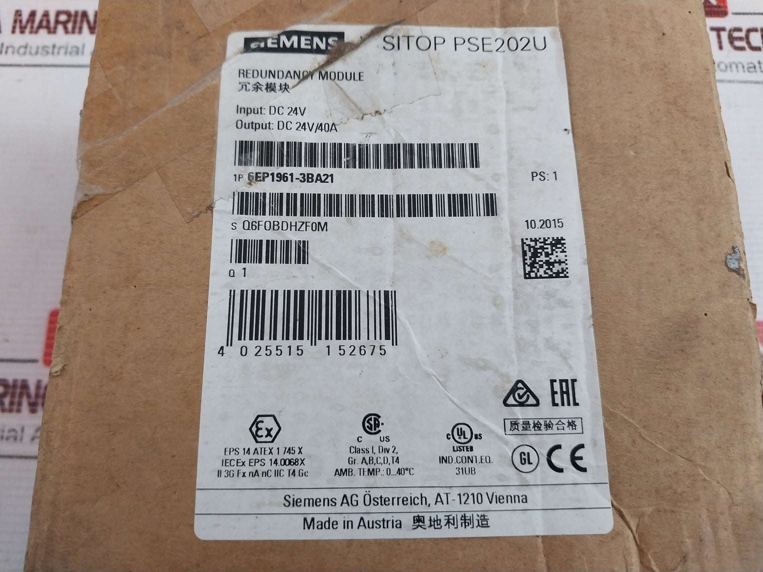 Siemens 6Ep1 961-3Ba21 Power Supply 24V/40A