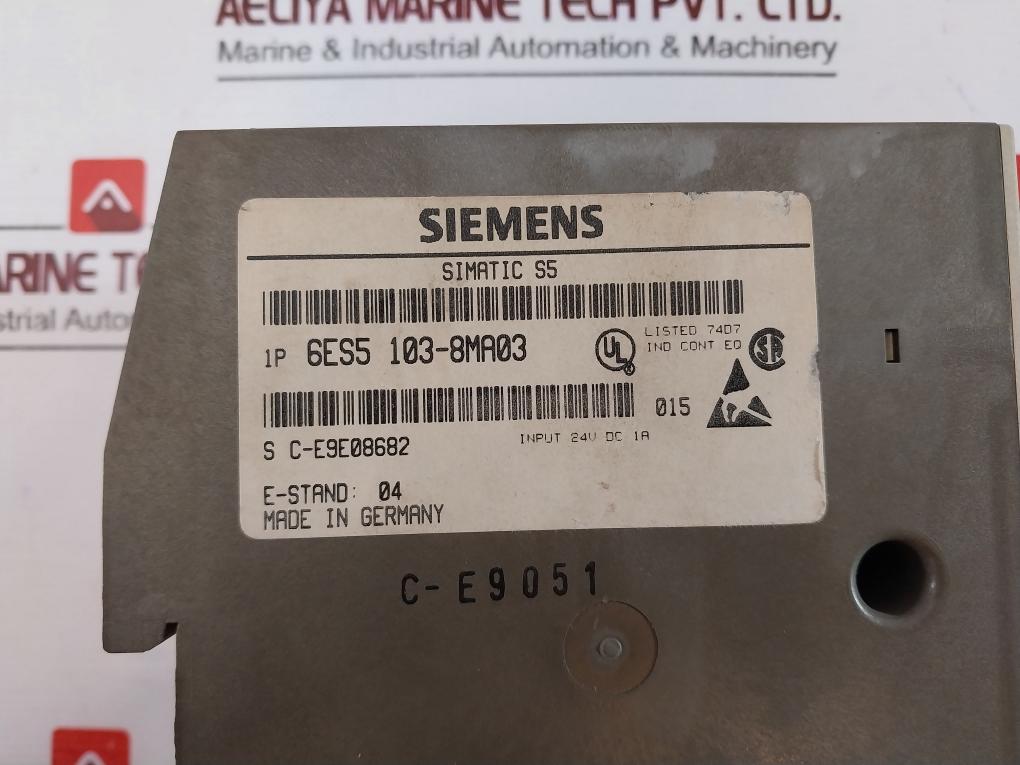 Siemens 6Es5 103-8Ma03 Simatic S5-100U Central Processing Unit Cpu 103 24Vdc 1A