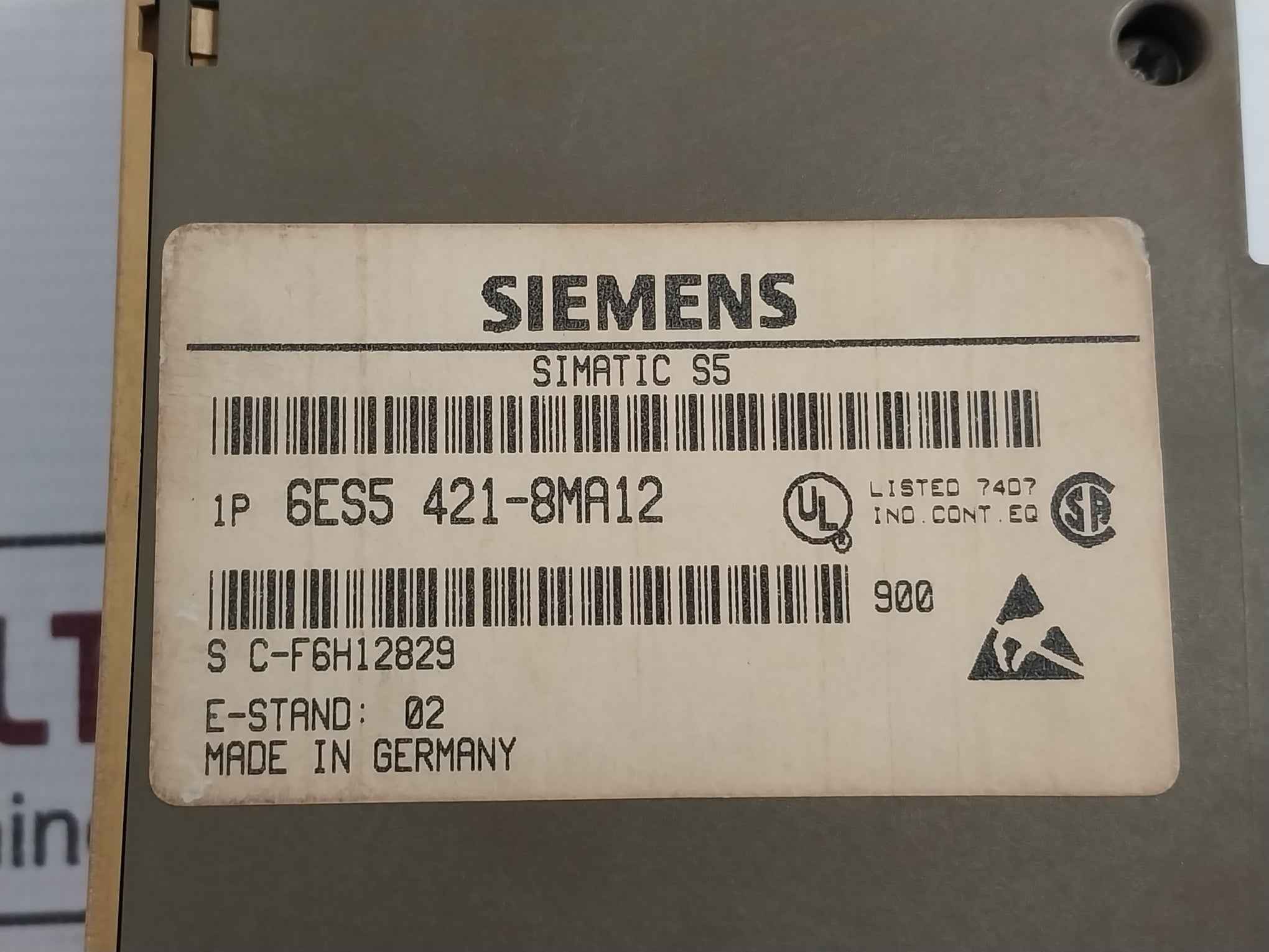 Siemens 6Es5 421-8Ma12 Digital Input Unit E-stand 02 8X24V Dc