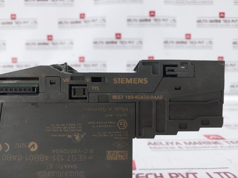 Siemens 6Es7131-4Bb01-0Ab0 Electronic Module W/ Terminal Block 193-4Ca20-0Aa0