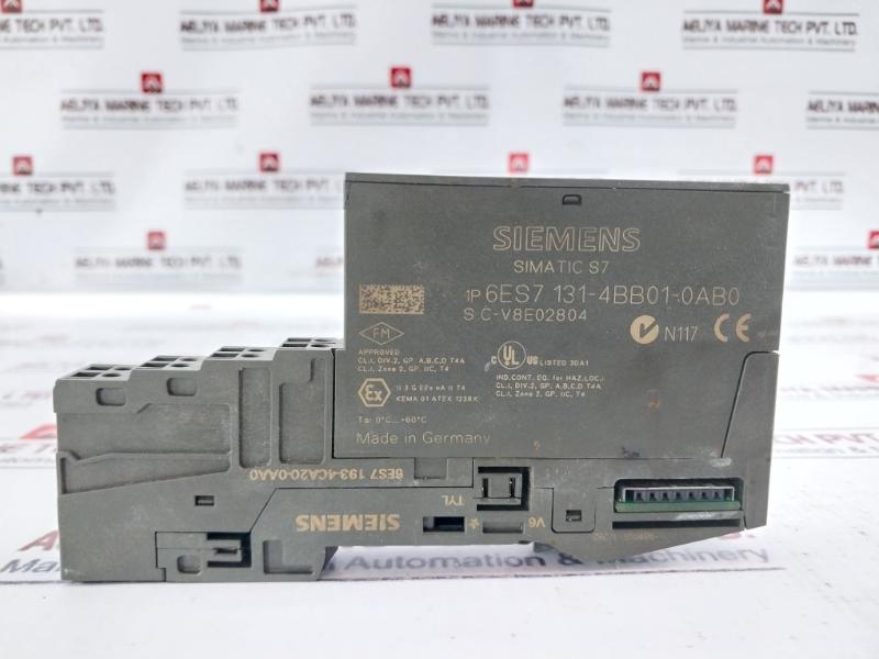 Siemens 6Es7131-4Bb01-0Ab0 Electronic Module W/ Terminal Block 193-4Ca20-0Aa0