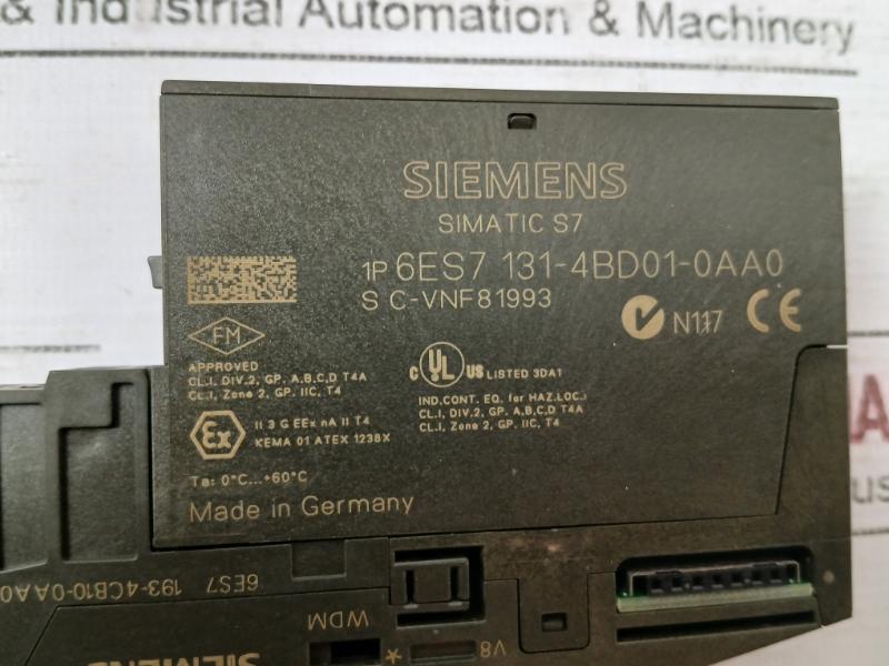 Siemens 6Es7 131-4Bd01-0Aa0 Digital Electronic Module E02 01 Atex 1238X