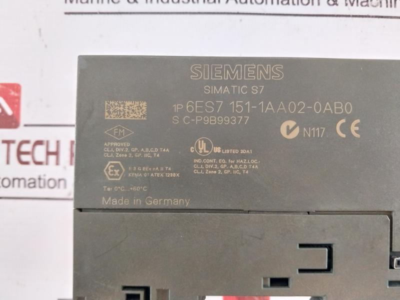 Siemens 6Es7 151-1Aa02-0Ab0 Interface Module S C-p9B99377 Im 151-1 Dc24V