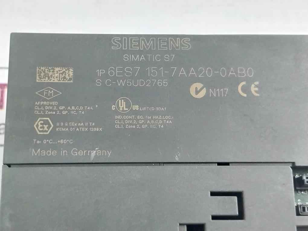 Siemens 6Es7 151-7Aa20-0Ab0 Cpu Interface Module Et 200S Simatic S7 Dc24V