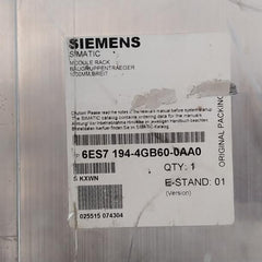 Siemens 6Es7 194-4Gb60-0Aa0 Simatic Module Rack 6000V