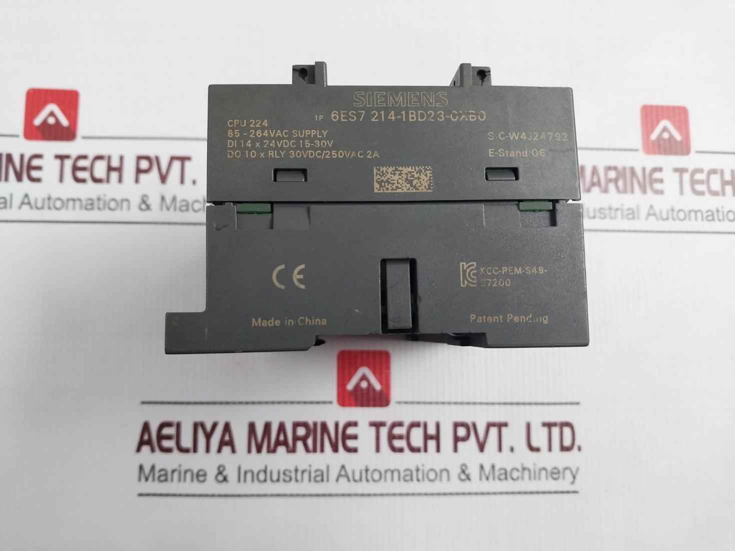 Siemens 6es7 214-1bd23-0xb0 Cpu 224 Compact Unit Power Supply 250vac 2a