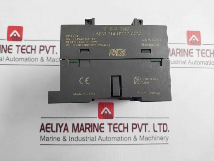 Siemens 6es7 214-1bd23-0xb0 Cpu 224 Compact Unit Power Supply 250vac 2a