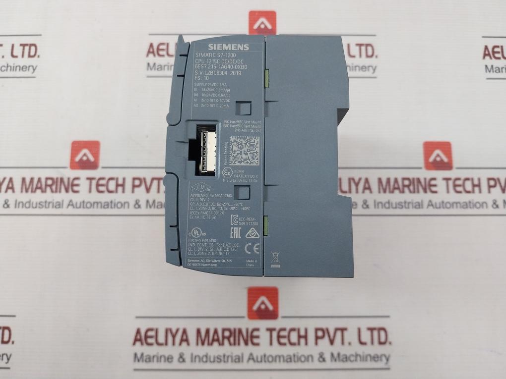 Siemens 6Es7 215-1Ag40-0Xb0 Simatic S7-1200 Cpu 1215C Dc/Dc/Dc Module