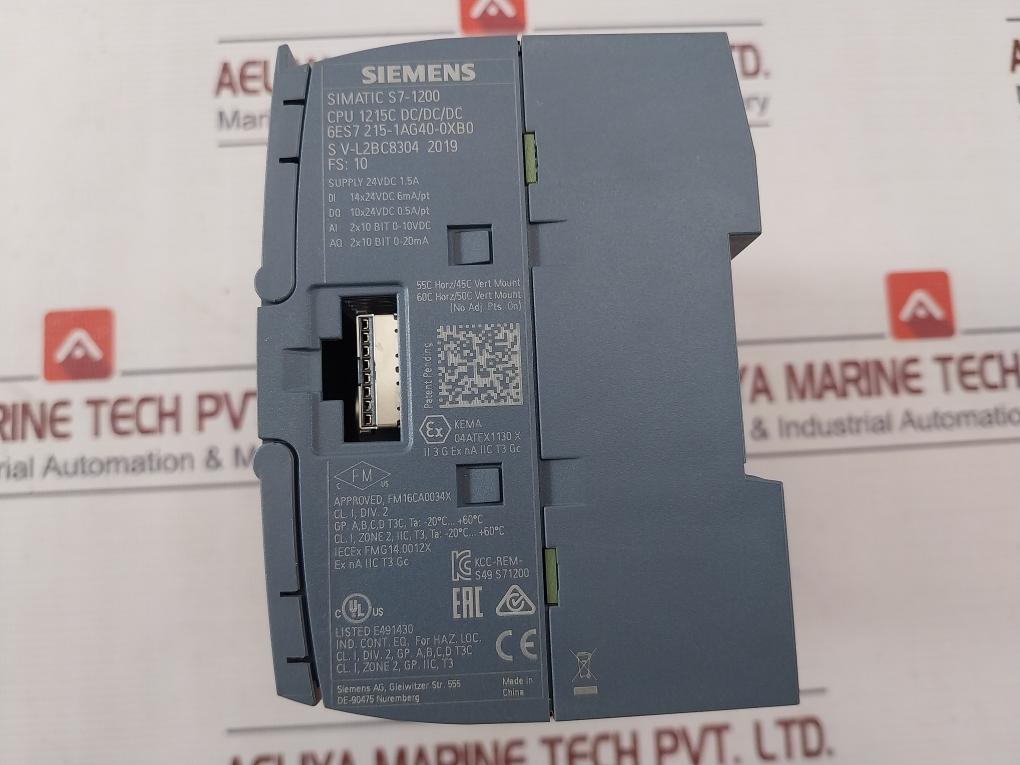 Siemens 6Es7 215-1Ag40-0Xb0 Simatic S7-1200 Cpu 1215C Dc/Dc/Dc Module