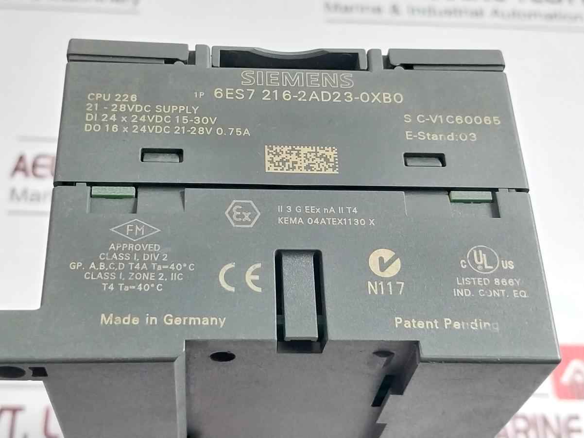 Siemens 6Es7 216-2Ad23-0Xb0 Programmable Logic Controller 21-28Vdc