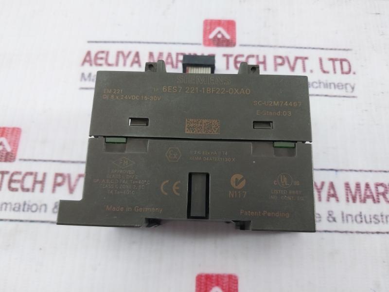 Siemens 6Es7 221-1Bf22-0Xa0 Digital Input Module Em 221 24Vdc 15-30V