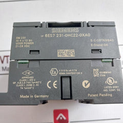 Siemens 6Es7 231-0Hc22-0Xa0 Analog Input Module 4 X 12Bit 21-28 Vdc