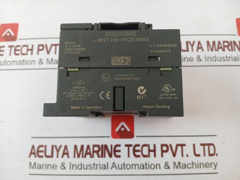Siemens 6Es7 231-7Pc22-0Xa0 Analog Input Module 21-28 Vdc Em 231 Ai 4 X Rtd
