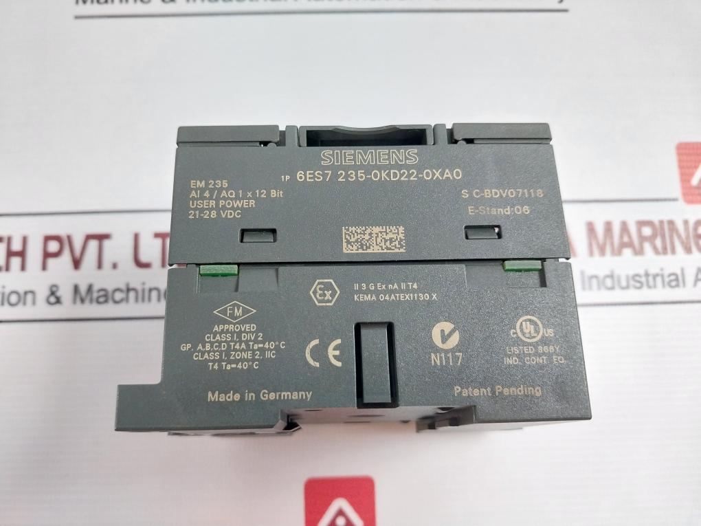 Siemens 6Es7 235-0Kd22-0Xa0 Analog I/O Module 21-28 Vdc 40C Em235