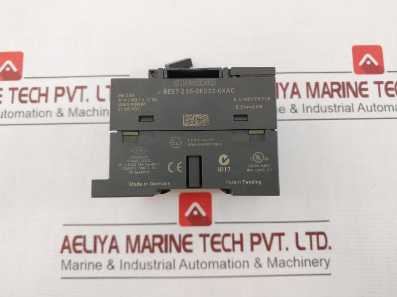 Siemens 6Es7 235-0Kd22-0Xa0 Analog I/O Module Em 235 24Vdc 21-28Vdc