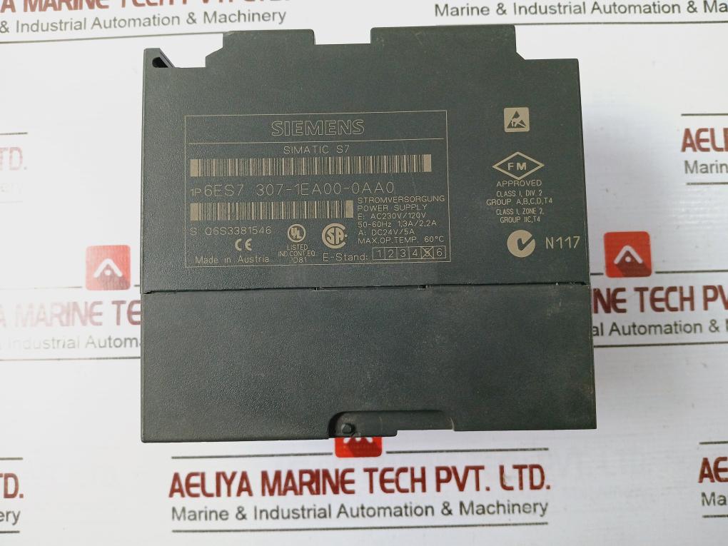 Siemens Simatic S7 6Es7 307-1Ea00-0Aa0 Regulated Power Supply S Q6S3381546