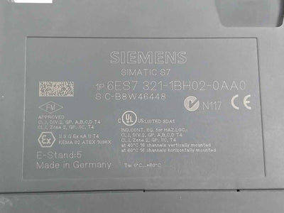 Siemens 6es7 321-1bh02-0aa0 Simatic S7 Input/output Module