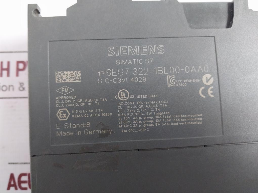 Siemens Simatic S7 6Es7 322-1Bl00-0Aa0 Digital Output Do 32Xdc 24V/0.5A
