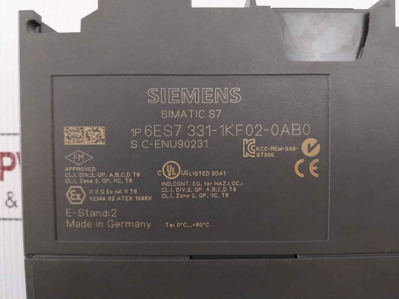 Siemens 6Es7 331-1Kf02-0Ab0 Simatic S7 Digital Input Module S C-enu90231