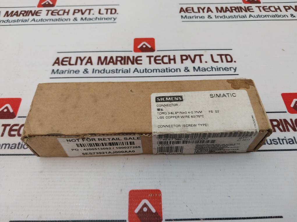 Siemens 6Es7 392-1Aj00-0Aa0 Front Connector (Screw Type)