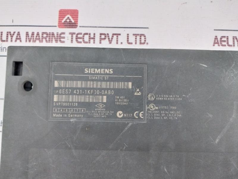 Siemens 6Es7 431-1Kf00-0Ab0 Analog Input Module 8X13Bit 10V/20Ma Atex Zone 2