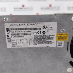 Siemens 6Es7647-6Ng20-0Bb0 Simatic Box Pc 50-60Hz