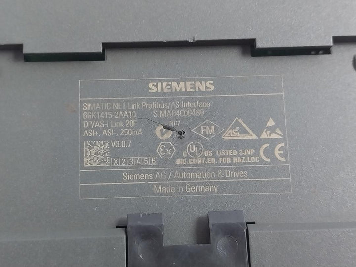 Siemens 6Gk1415-2Aa10 Dp/As Interface Link Module V3.0 Ma1202 C48K 250Ma