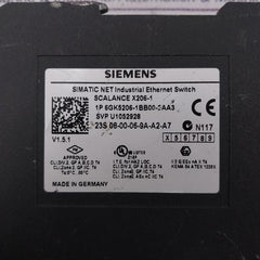 Siemens 6Gk5206-1Bb00-2Aa3 Scalance X206-1 Ethernet Switch 24V