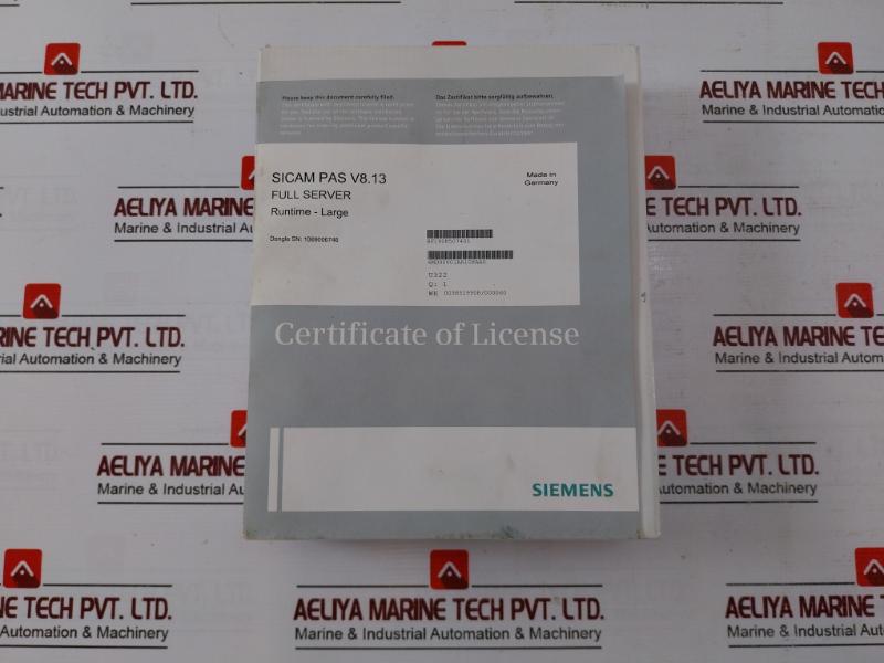 Siemens 6Md9000-1Aa10-8Aa0 Sicam Pas/Pqs V8.11 Power Automation Dvd/Quality Usb