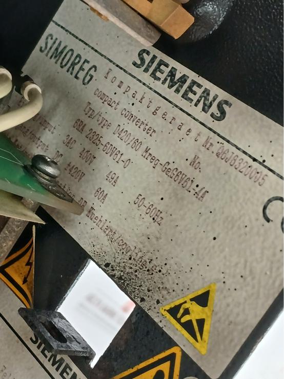 Siemens 6Ra 2325-6Dv61-0 Simoreg Compact Converter D420/60 Mreg-geg6V61-4A 400V
