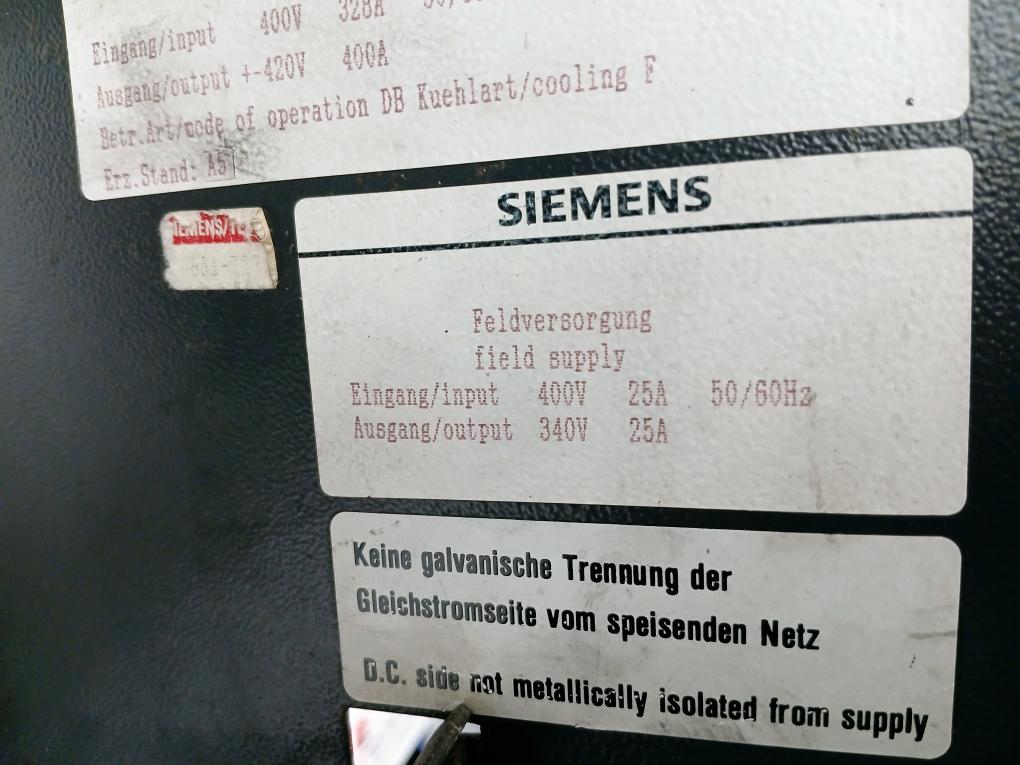 Siemens 6Ra 2381-6Dv61-0 Simoreg Compact Converter 400V 328A 50/60Hz