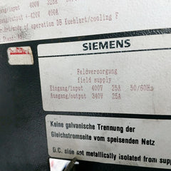 Siemens 6Ra 2381-6Dv61-0 Simoreg Compact Converter 400V 328A 50/60Hz
