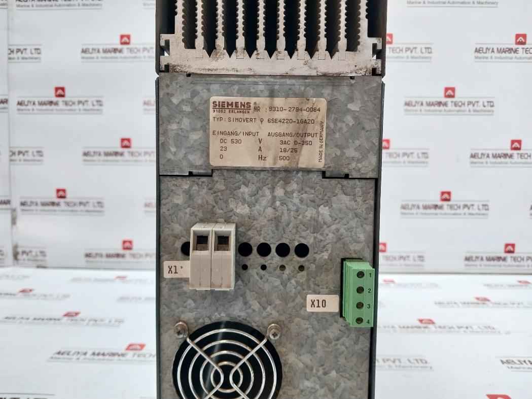 Siemens 6Se4220-1Ga20 Simovert P Inverter Drive Rev: B Dc530V 23A 3Ac 0-350V
