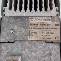 Siemens 6Se4230-1Ga20 Simovert P Power Conversion Module Ea Bf-11043 Rev: C 39A