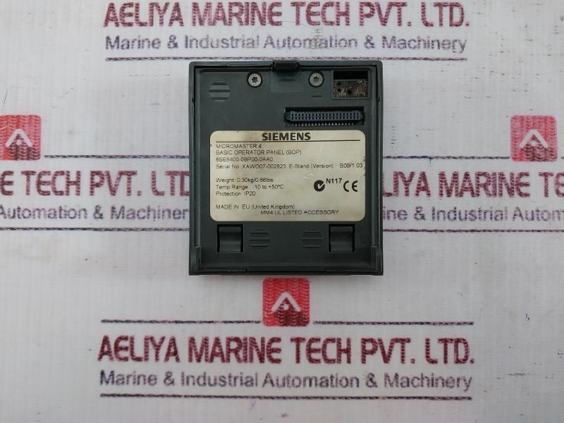 Siemens 6Se6400-0Bp00-0Aa0 Micromaster 4 Basic Operator Panel