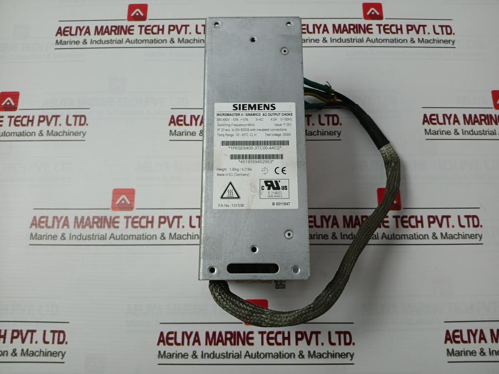 Siemens 6Se6400-3Tc00-4Ad2 Micromaster 4 Ac Output Choke 2500V Ip20